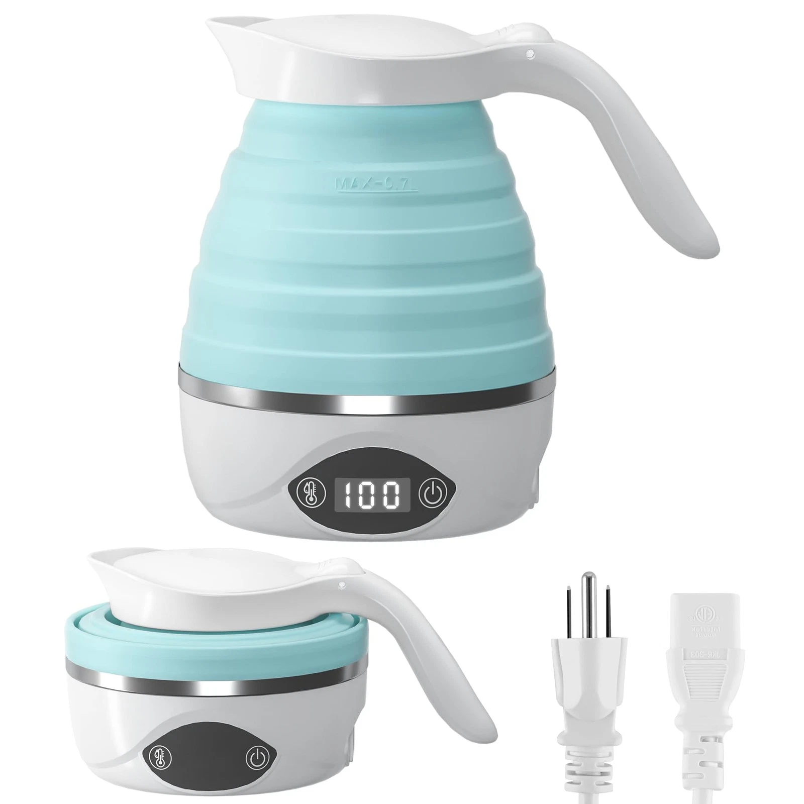 Collapsible Travel Kettle Electric Portable Foldable Kettle for Boiling Water...