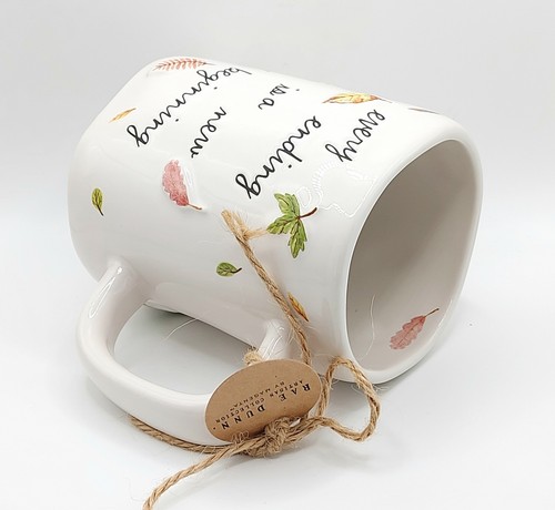 Rae Dunn Every Ending Is A New Beginning Coffee Mug 18 oz Ceramic Autumn Leaves - Picture 7 of 8