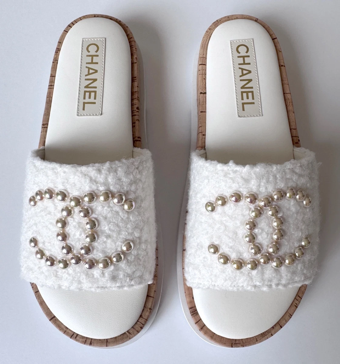 CHANEL Slide Low (1-1.9 in) Heel Height Sandals for Women for sale