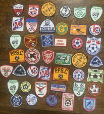 Vintage 70-80'S Soccer Patch Lot 41 Assorted Embroidered NJ-NY-CT-FL-CANADA
