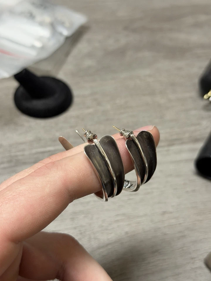 Pendientes Esterlina Vintage Firmados por Robyn Nichols Diseño Artesanal Foto 4 de 4