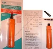 110 66 2 Blade Punch Down Tool w/Adjustable Impact Cat5e/6/Telcom block SH DISC