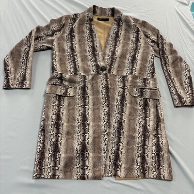 Anthropologie Blank NYC Snake Charmer Long Jacket Women Large Vegan Suede