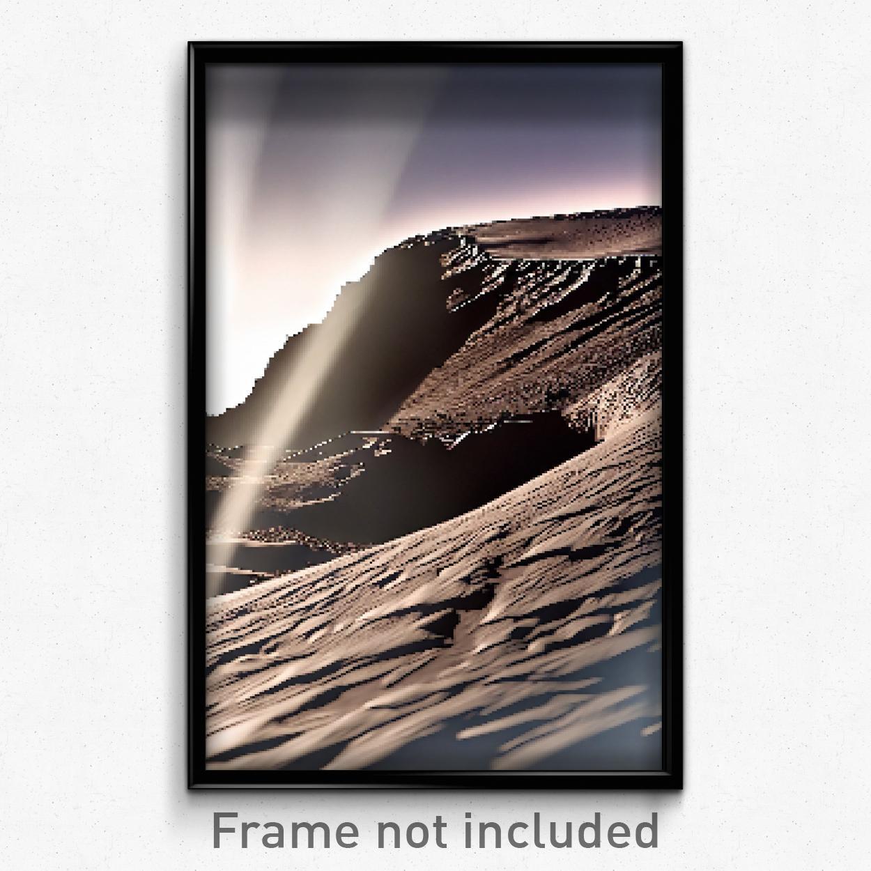 Pixel Art Poster - Impressive Crater (8 Bit Psychedelic Trippy Video Game Print)