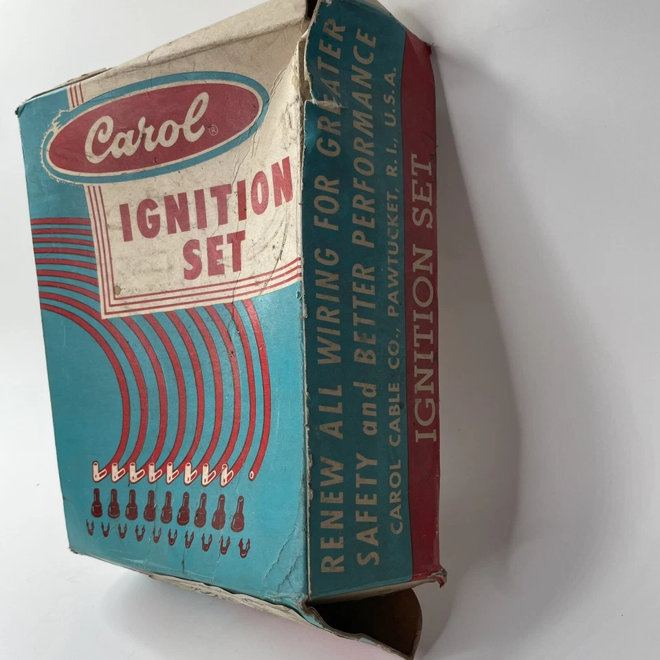 Juego de cables de bujía Carol de colección para vehículos de los años 40 y 50 publicidad caja desgaste Foto 4 de 4