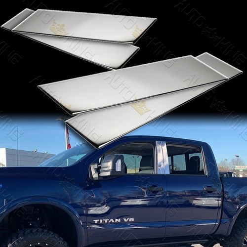STAINLESS MIRROR CHROME DOOR PILLAR POST TRIM FOR 1619 NISSAN TITAN