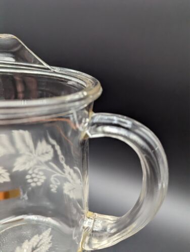 Set of (6) Vintage MCM Bartlett Collins Tumblers/ Pitcher Grape Leaf Gold Trim - Picture 6 of 7