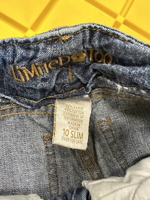 Limited Too Denim Jeans Floral Boho Ribbon Embroidered 10