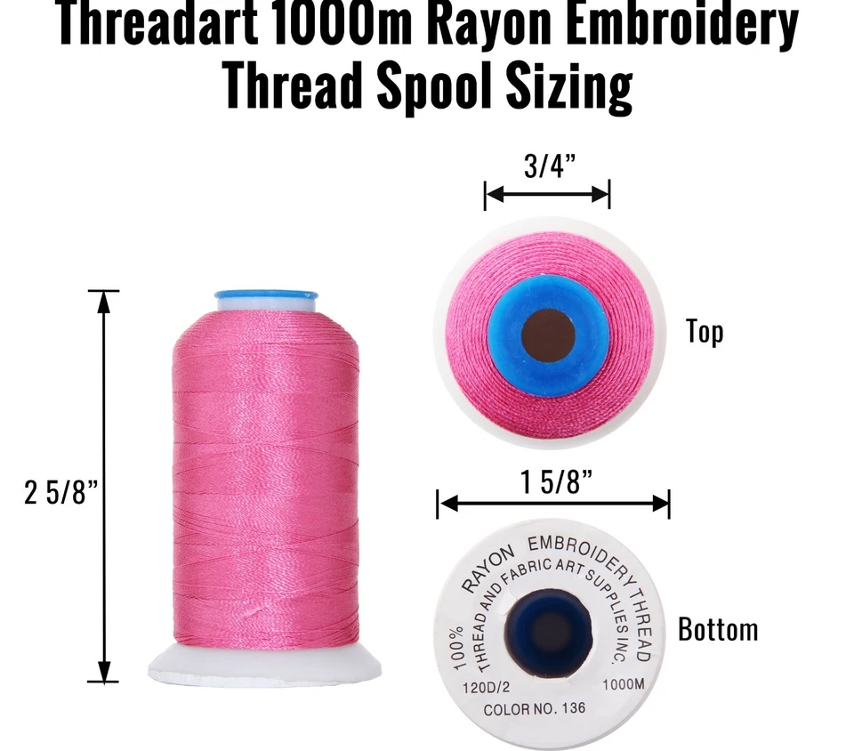 CLOSEOUT!!  BOGO THREADART RAYON EMBROIDERY THREAD - 1000M 40WT - 150 COLORS - Image 3 of 4