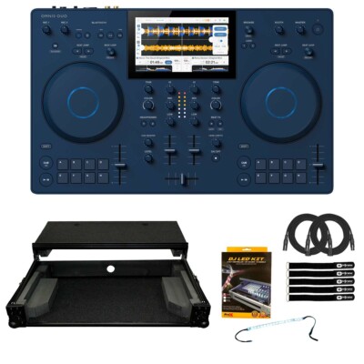 Alpha Theta OMNIS-DUO Portable Battery Powered Bluetooth DJ Controller, Black...