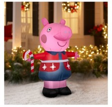 Gemmy Peppa Pig in Christmas Outfit 4.5 Feet Tall Inflatable Airblown- Lights up