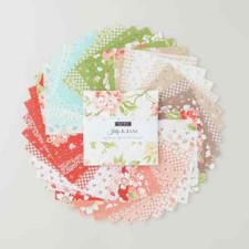 Jelly Jam Joanna Figueroa Fabric Floral Gingham 5" Charm Pack 42 Squares MODA