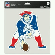 NEW ENGLAND PATRIOTS THROWBACK COLLECTION PERFECT CUT DECAL 8"X8" FOR WINDOWS