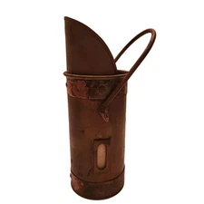 Vintage Brass And Copper Match Stick Holder  With  Side Strike And Handle