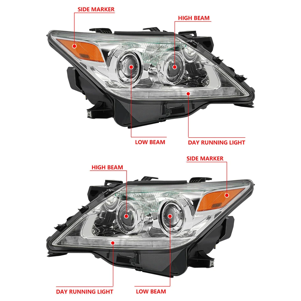 Left & Right Side For 2013-2015 Lexus LX570 Xenon/HID Headlights Headlamps w/DRL Foto 2 de 4