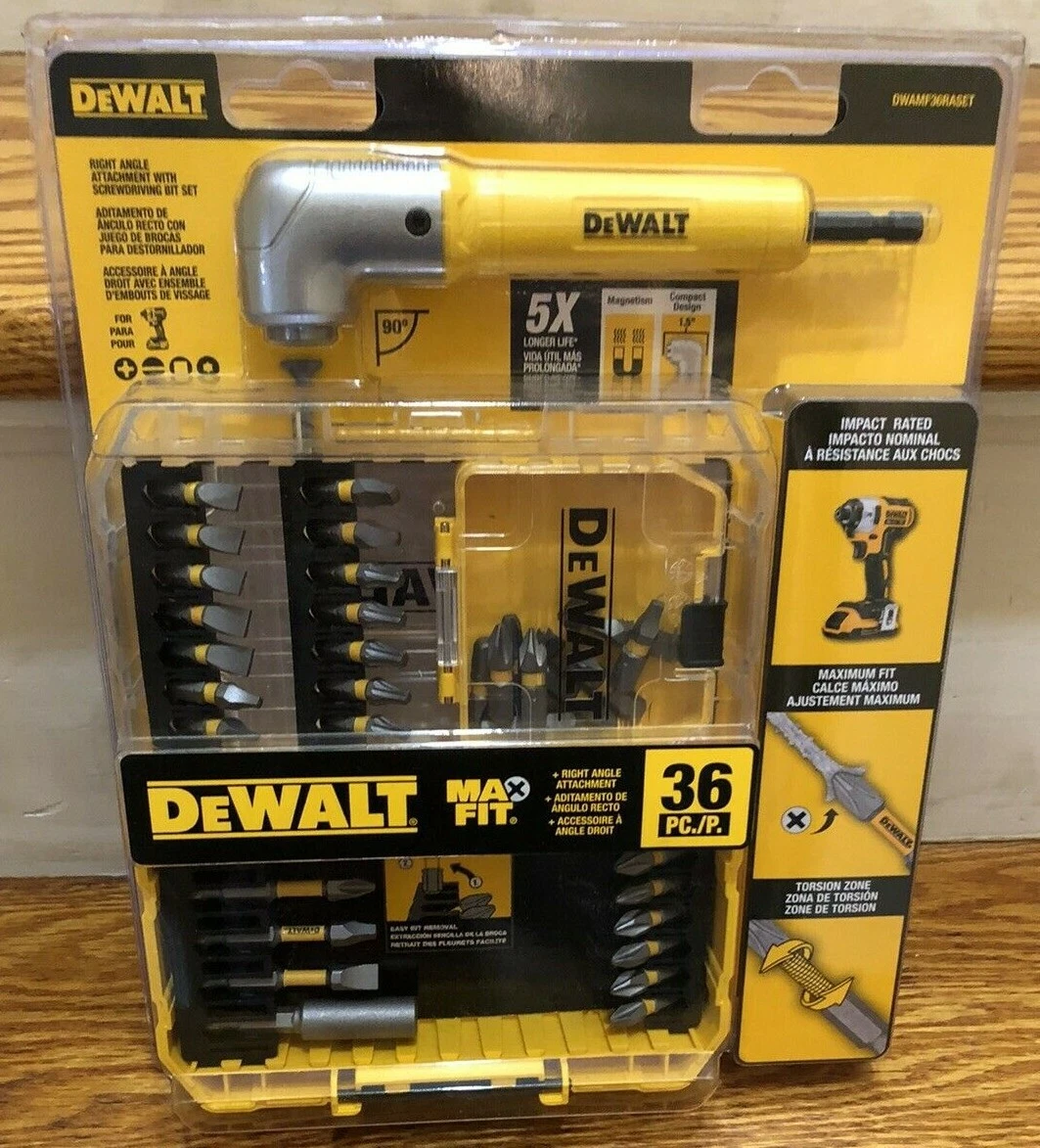 DeWalt MaxFit 35 Piece Impact Bit Set + Right Angle Attachment DWAMF36RA