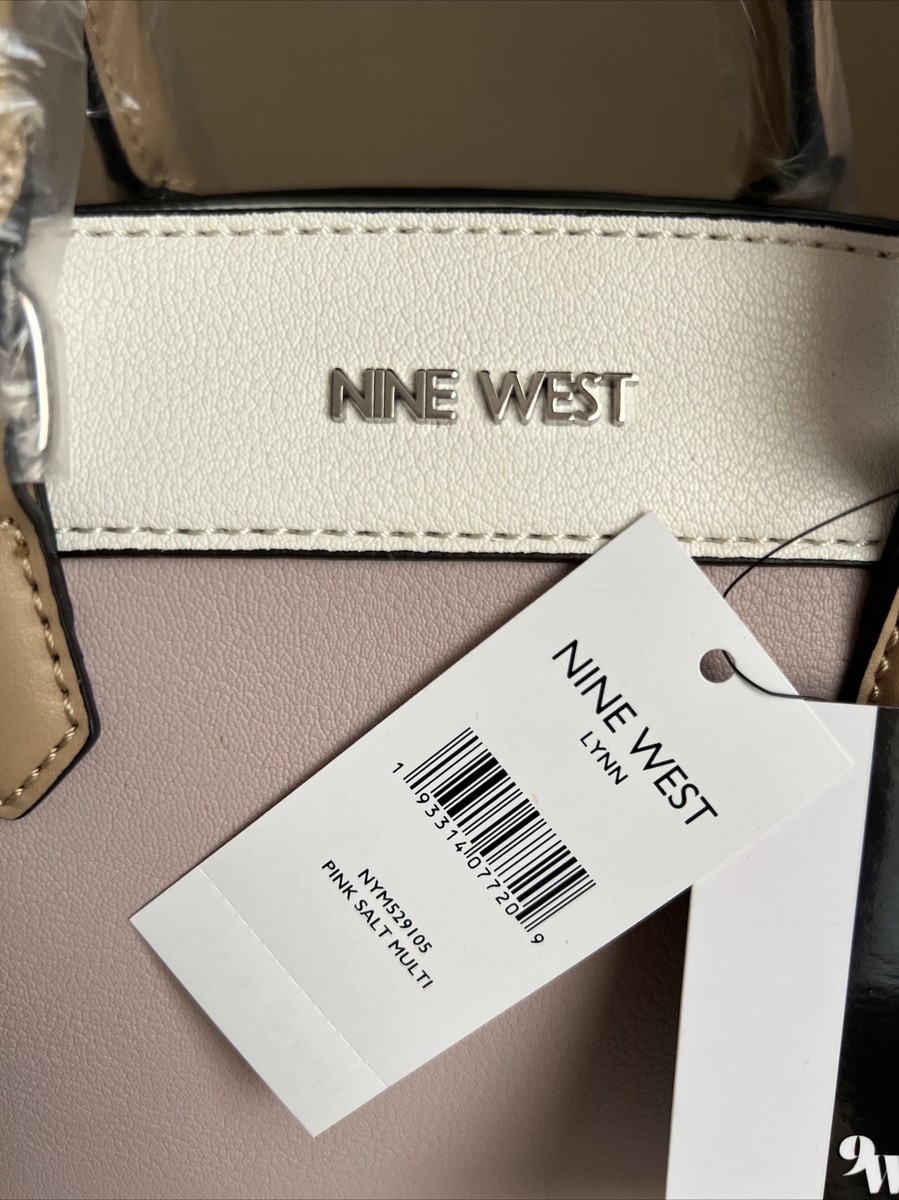 NINE WEST HANDBAG PURSE LYNN SATCHEL PINK SALT MULTI CARRIER