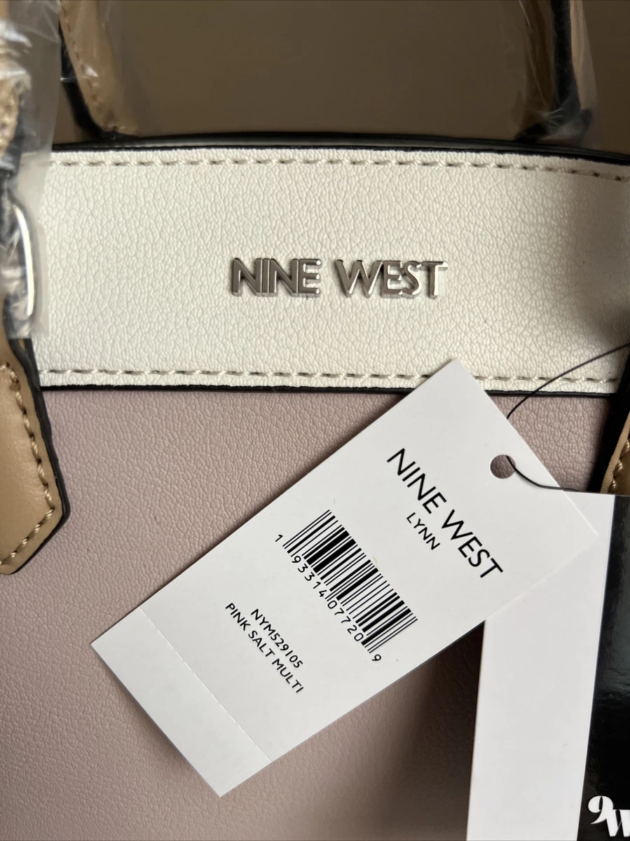NINE WEST HANDBAG PURSE LYNN SATCHEL PINK SALT MULTI CARRIER 
