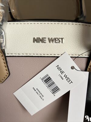 NINE WEST HANDBAG PURSE LYNN SATCHEL PINK SALT MULTI CARRIER