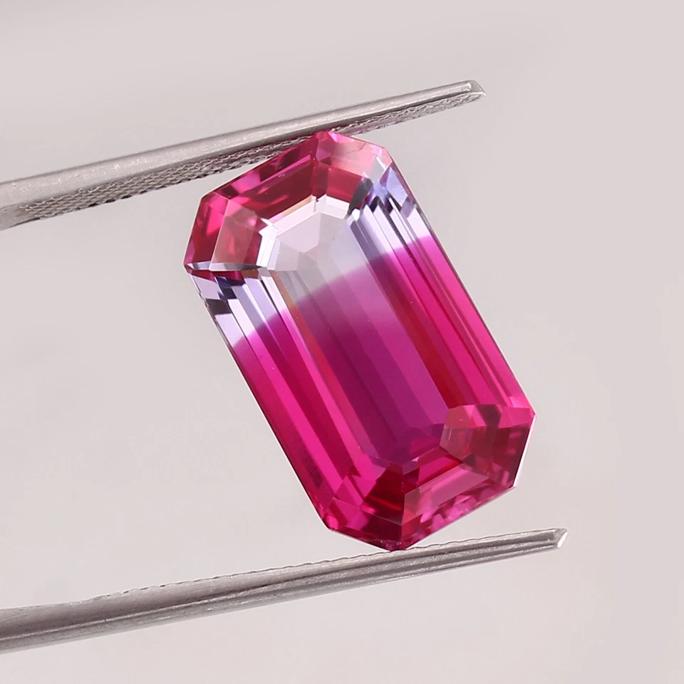 AAA 天然无瑕锡兰双色蓝宝石翡翠切割散装宝石 18x10 毫米 — 第 3/4 张图片