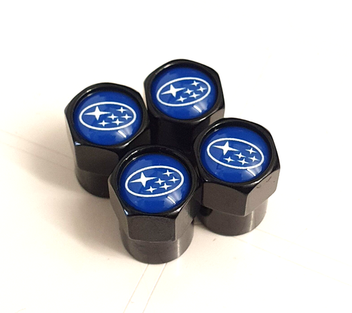 Fits Subaru Logo Car Wheel Tyre Valve Stem Caps 4pcs Black/Silver/Blue/Red/STI - Picture 21 of 40