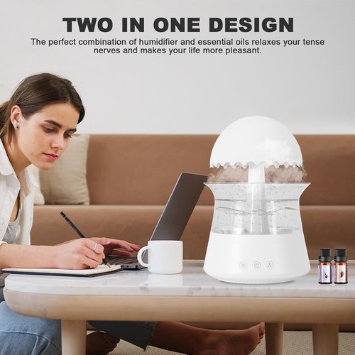 Portable Humidifier Rain Cloud Night Light Aromatherapy LED Lights Humidifier - Picture 14 of 16