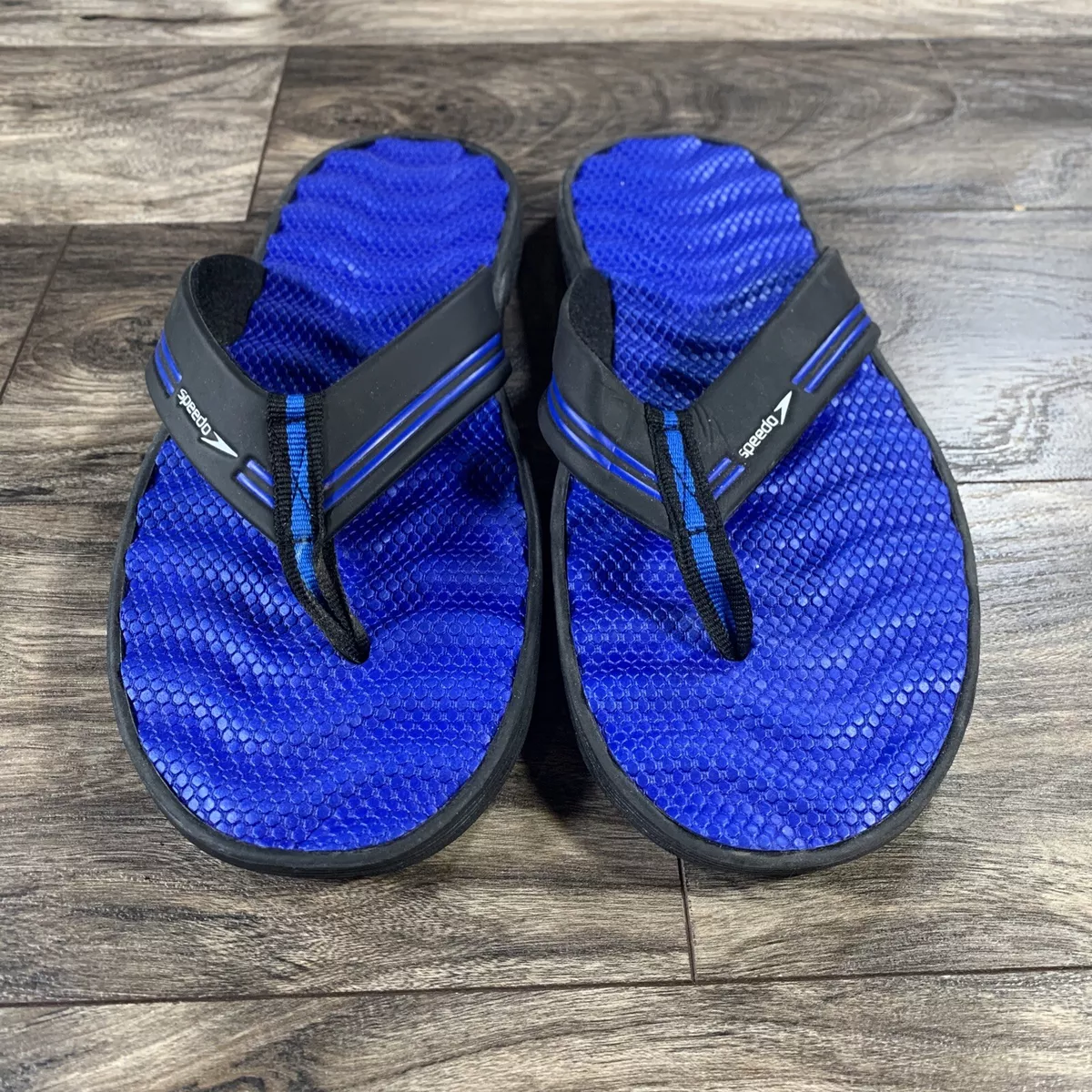 Speedo Men s Flip Flops Size 13 Blue Black Thong Slip On Sandals