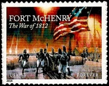Mint Stamp Star-Spangled Banner Rockets Red Glare at Fort McHenry by Greg Harlin
