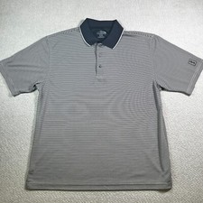 Champion Tour Golf Polo Shirt Mens Size XL Black White Striped Short Sleeve