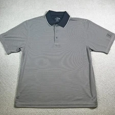 Champion Tour Golf Polo Shirt Mens Size XL Black White Striped Short Sleeve