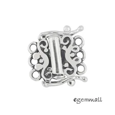 Oxidized Sterling Silver 3-Strand Tube Slide Clasp with Secure Lock #99592