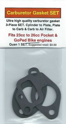 New 2-Stroke Carburetor For 23cc, 26cc, 29cc GoPed Bigfoot Scooters - Includes Gasket & Float Bowls