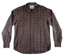 Weatherproof Vintage Shirt Mens L Brown Plaid Outdoor Workwear Chores Trucker