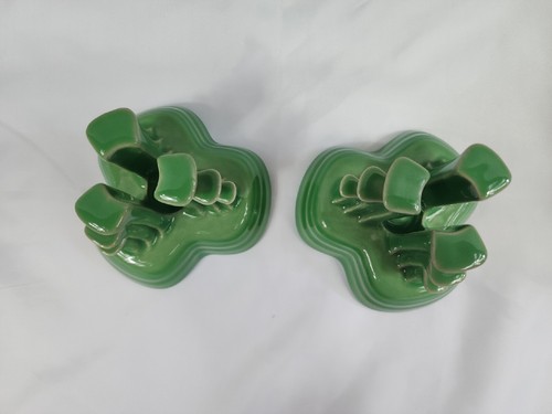 Fiesta ware Meadow Pyramid/tripod Candlestick Holders #17/400 Homer Laughlin USA - Picture 3 of 19