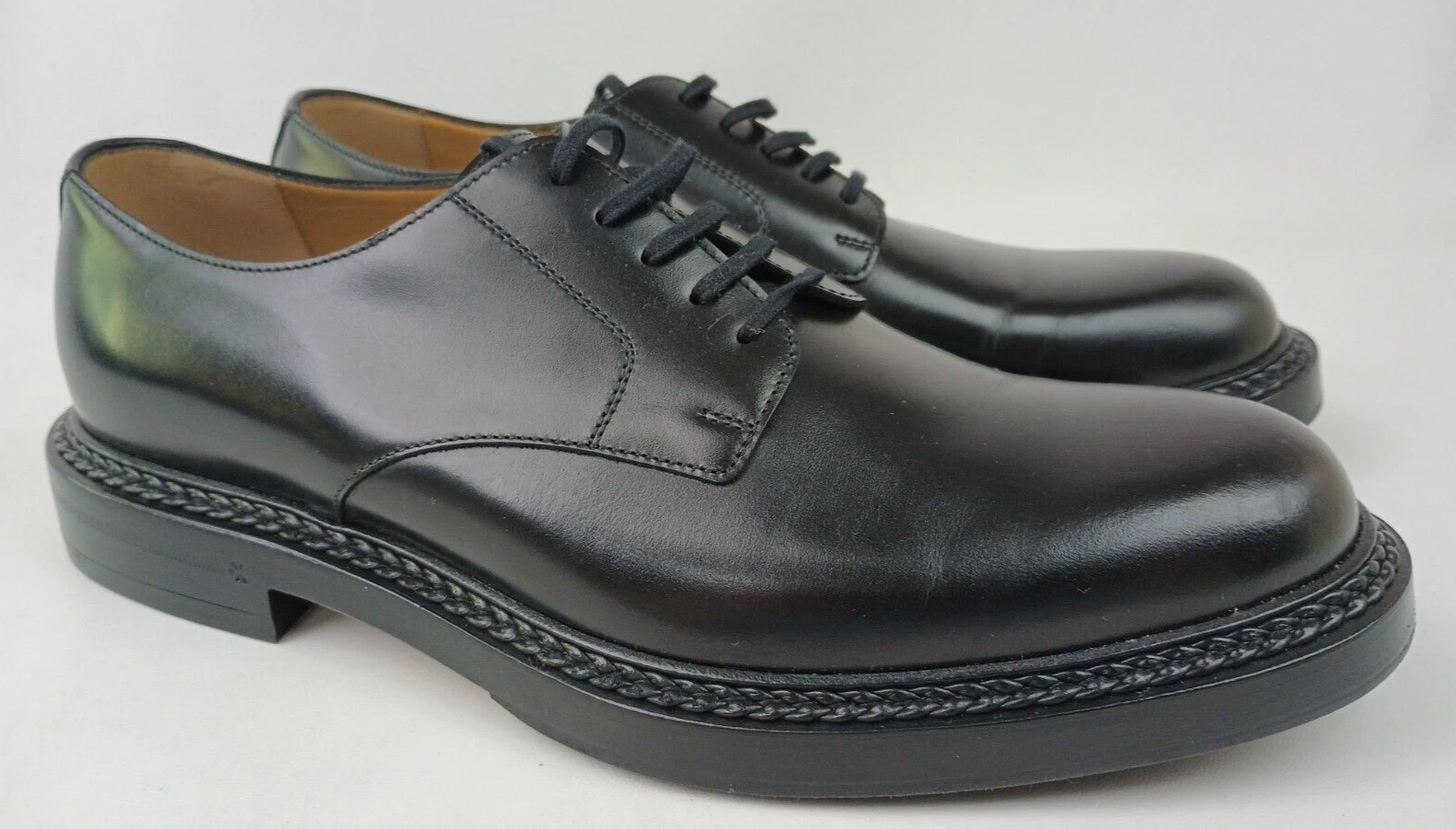 Chaussures habillées derby cuir noir logo Henry homme Gucci pointure 8 G