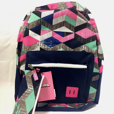 School Backpack TrailMaker Pink Seafoam Green Navy Blue Aztec Style Chevron Bag