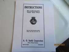 A O Smith Motor Wheel  Gas Engine Instruction/Operation  Manual