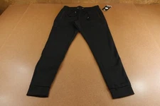 J Come Mens Size Medium Slim Fit Black Fleece Drawstring Zip Pocket Joggers NWT