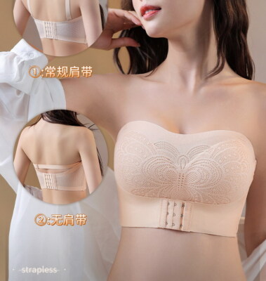 Women Bras 5/8 cup Butterfly Strapless Front Buckling Plus size Underwear 28291