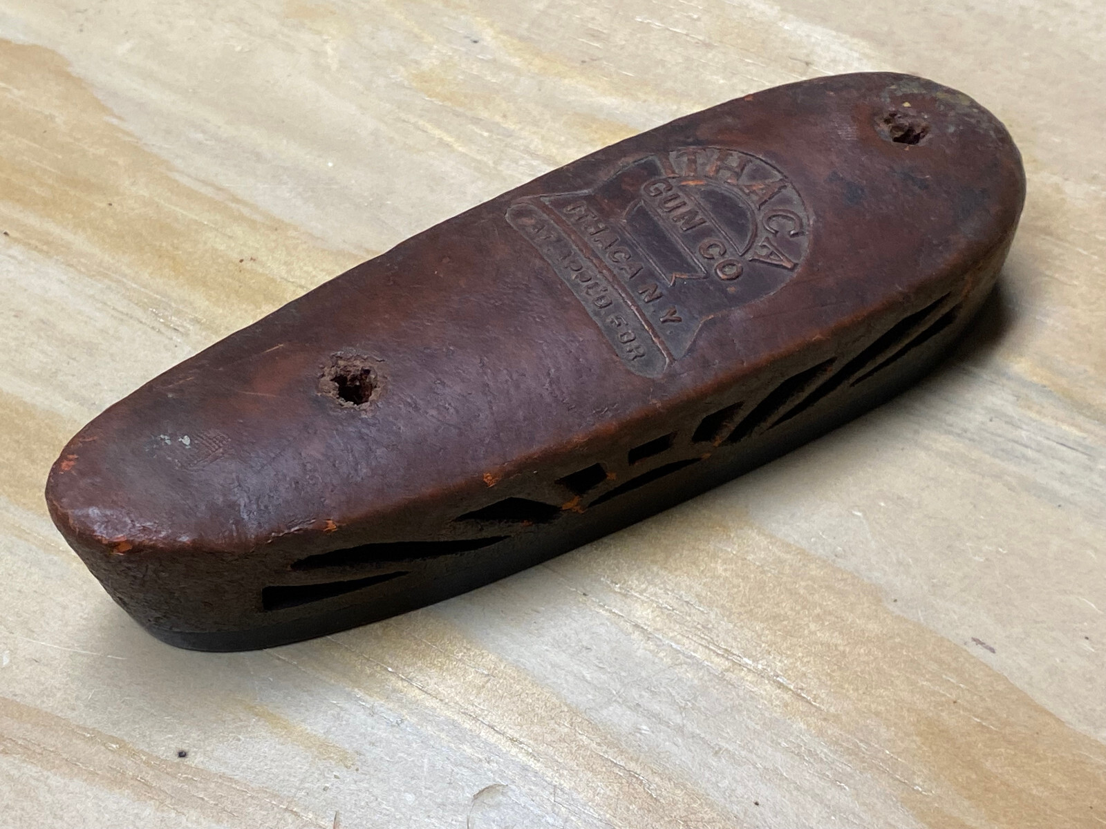 Original Ithaca 37 Stock Butt Recoil Pad Buttplate eBay