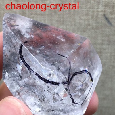 48g Natural 53mm Herkimer Diamond Enhydro healing Crystal Gem&moving water drop