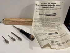 Vintage/Antique "BOYE" Combination Hooked Rug  Punch Needle, NO GAUGE