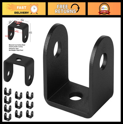 10 Pcs Black U Bracket for 1.5'' Panels, 38.1mm Inner Width, Fits 2x2 Post