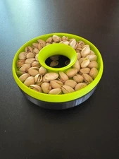 Peanut, pistachio, sunflower seed, candy, or cherry bowl with discard funnel.