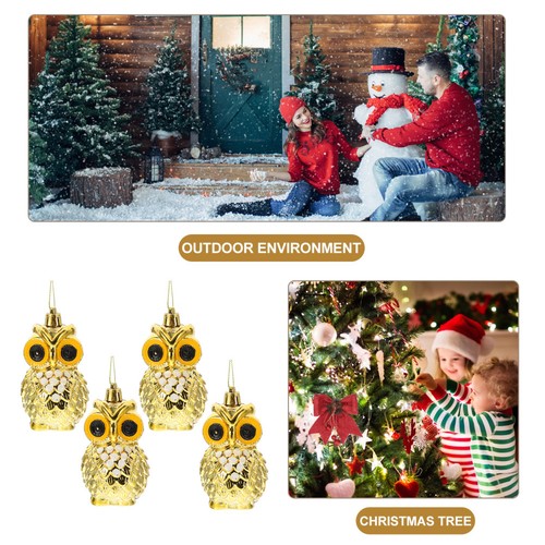 4pcs Christmas Tree Owl Decor Pendant Xmas Window Wall Creative Ornaments - Zdjęcie 6 z 12