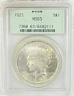 1923 Peace Silver Dollar MS63 PCGS