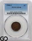 1908-S Indian Head Cent Penny PCGS XF 40 ** Better Date San Francisco Issue!