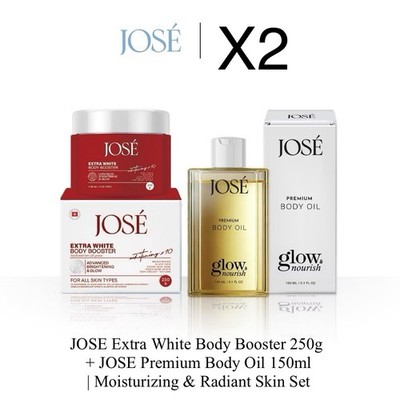 JOSE Extra White Body Booster 250g + JOSE Premium Body Oil 150ml Moisturizing