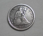 1875-S Twenty 20 Cent Piece/Coin Ungraded Below Fine Seated Liberty
