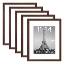 upsimples 11x14 Picture Frame, Gallery Wall Frames Set of 5, 11x14, Brown